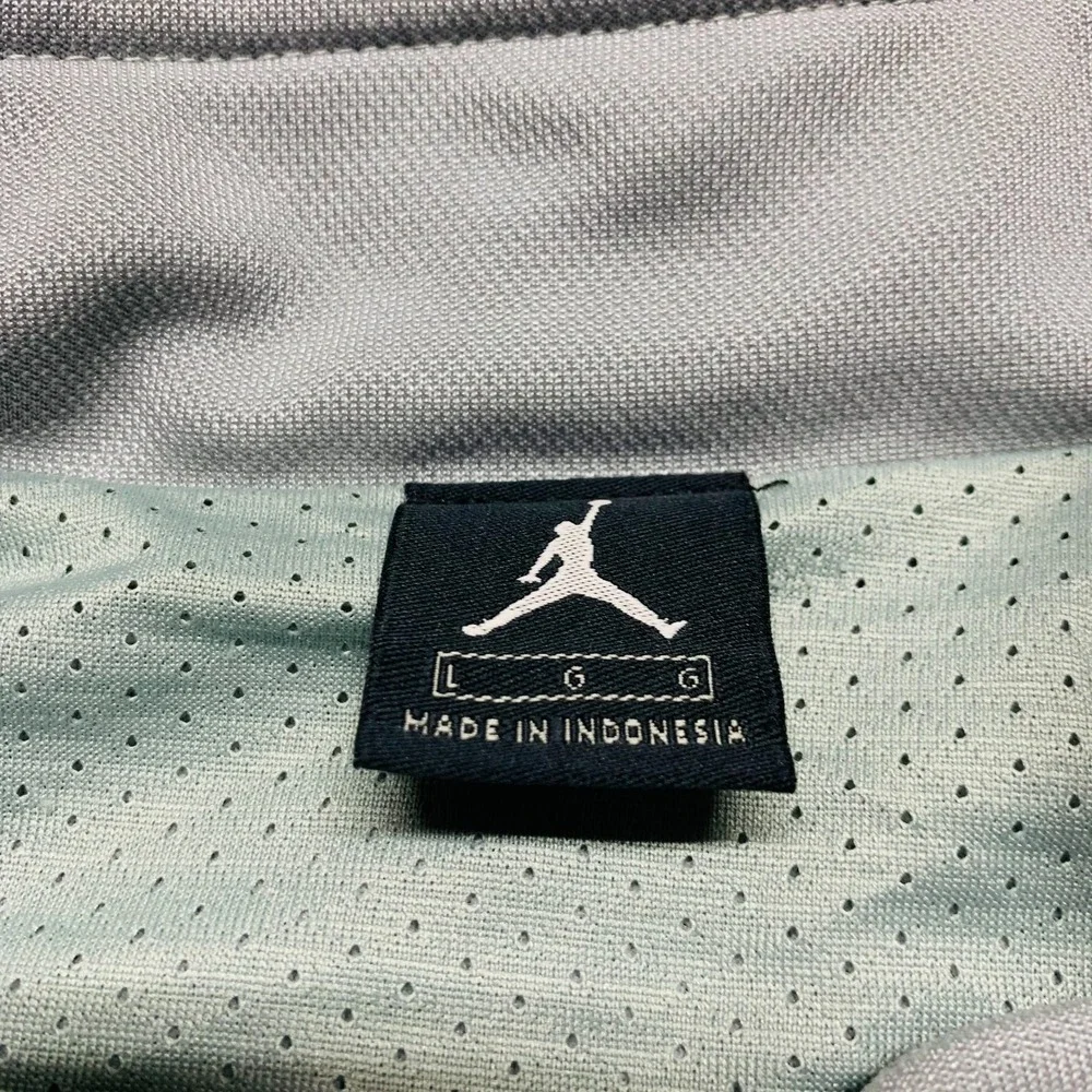 Vintage Air Jordan Jacket Mens L Full Zip Gray Y2K‎ Track Jacket Pockets Mesh